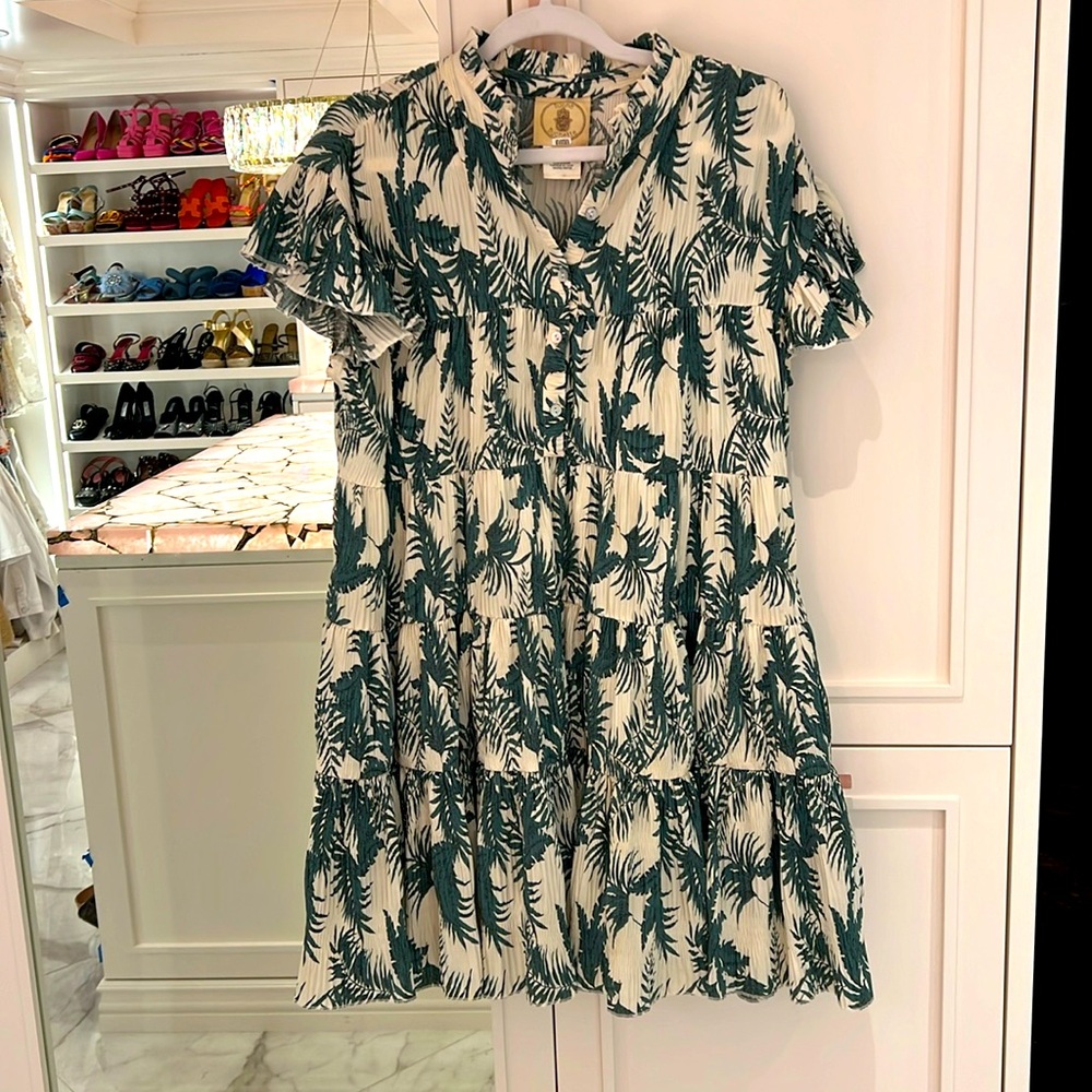 Muche Et Muchette tropical Print Dress Size l/xl large one size ruffle sleeve